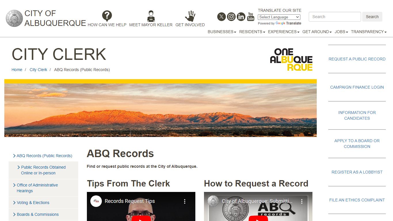 ABQ Records — City of Albuquerque